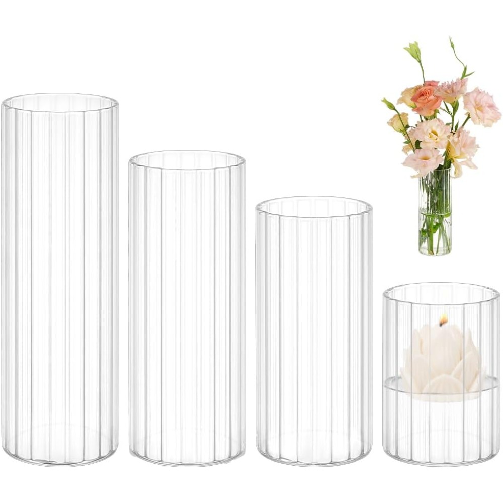 Vasi cilindrici in vetro di 4  - Candle Containers recensione e prezzo
