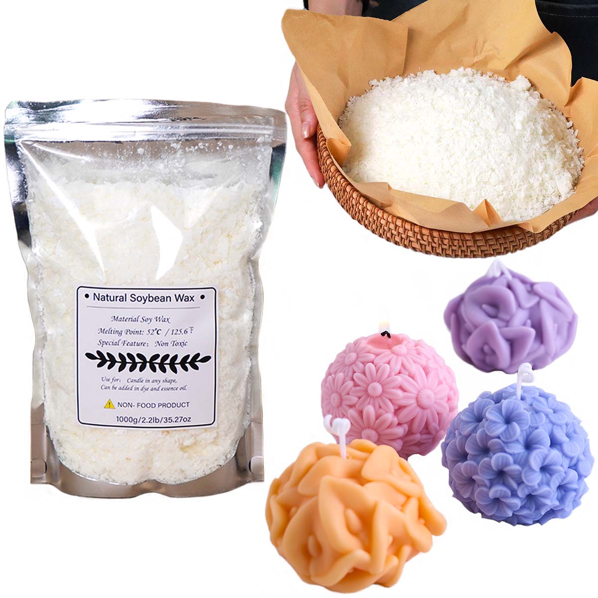 100/250/500/1000g Fiocco di ce - Candle Making Kit recensione e prezzo