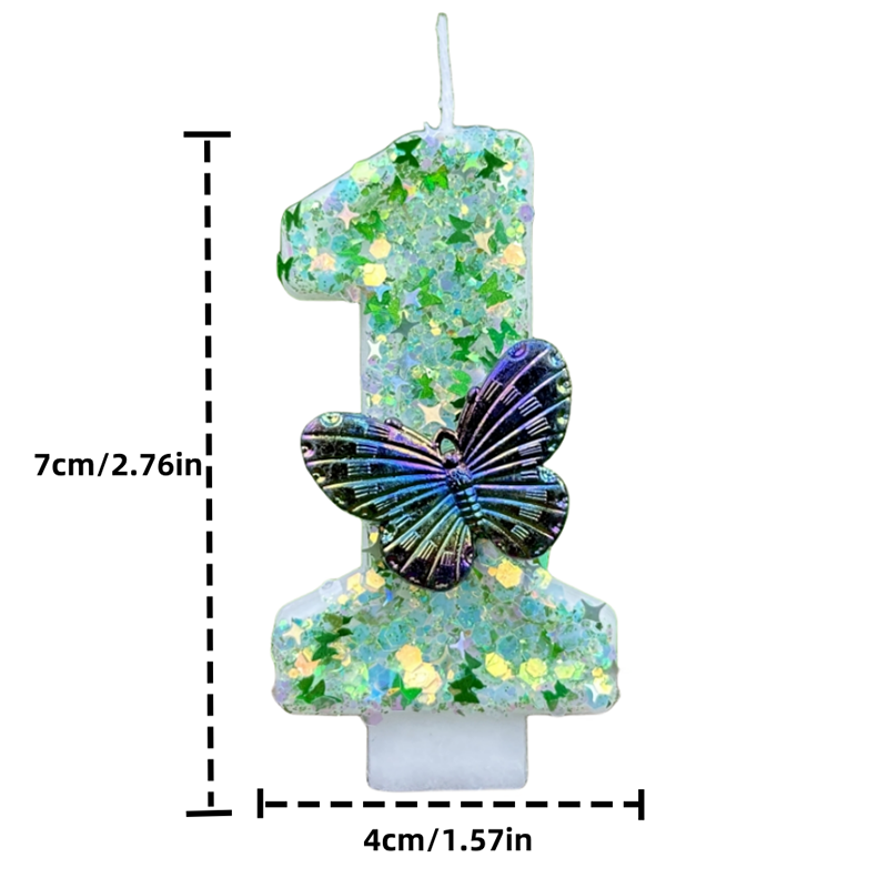 1Pc Verde Paillettes Numero 0- - Soy Wax recensione e prezzo